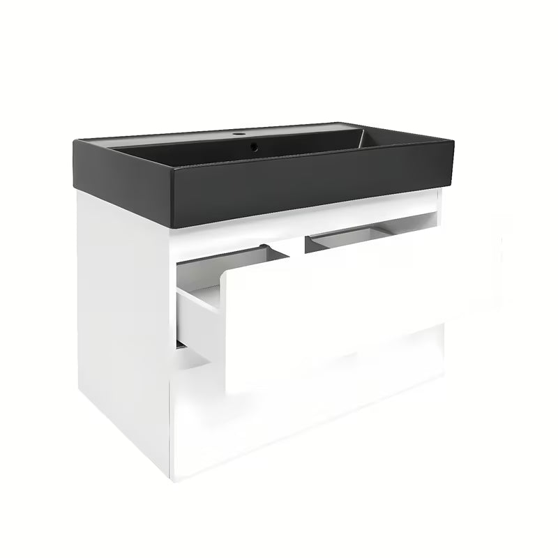 Viseća kupaonski ormarić s keramičkim umivaonikom SAT B-Way 1 u sjajnoj bijeloj boji, 79x50x45 cm.