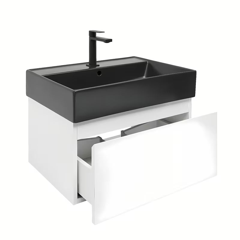 Viseća kupaonski ormarić s keramičkim umivaonikom SAT B-Way u bijelom sjaju 59x45x30 cm