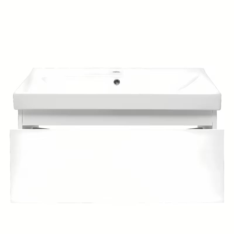 Viseća kupaonski ormarić SAT B-Way 1 s keramičkim umivaonikom u sjajno bijeloj boji