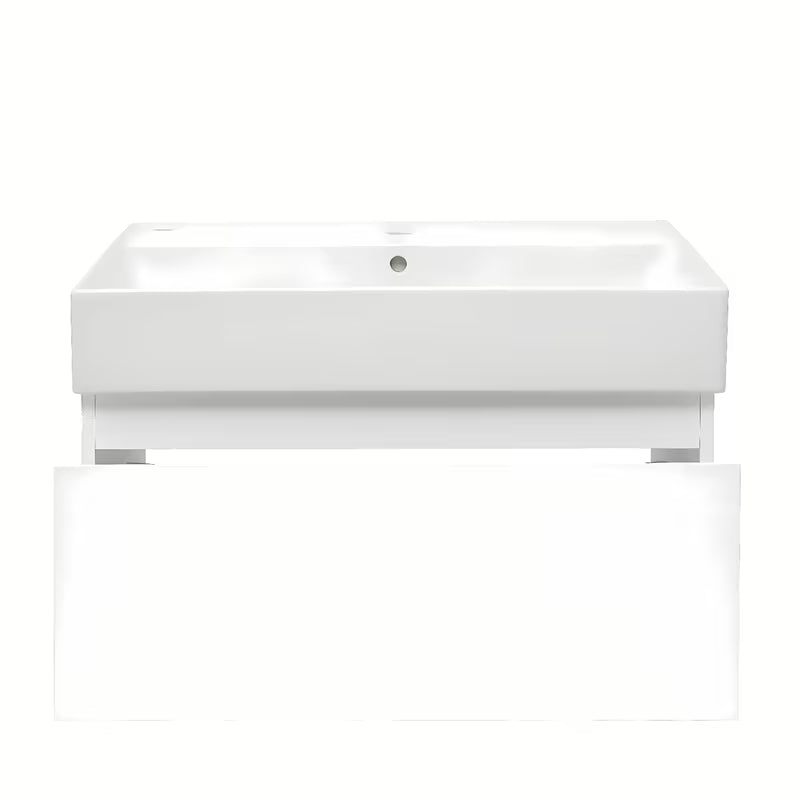 Viseća kupaonski ormarić s keramičkim umivaonikom SAT B-Way 1 u sjajno bijeloj boji