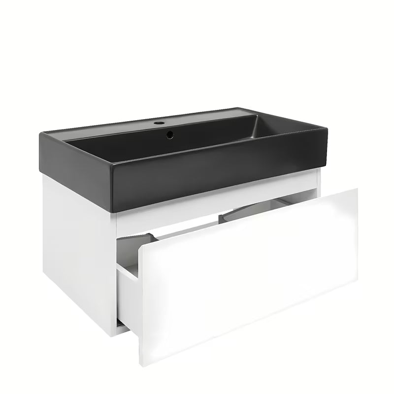 Viseća kupaonski ormarić s keramičkim umivaonikom SAT B-Way 1 u sjajno bijeloj boji