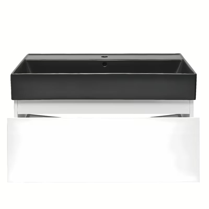 Viseća kupaonski ormarić s keramičkim umivaonikom SAT B-Way 1 u sjajno bijeloj boji