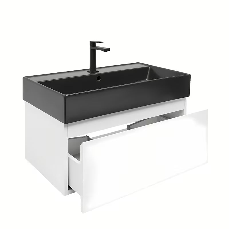 Viseća kupaonski ormarić s keramičkim umivaonikom SAT B-Way 1 u sjajno bijeloj boji 79x45x30 cm.