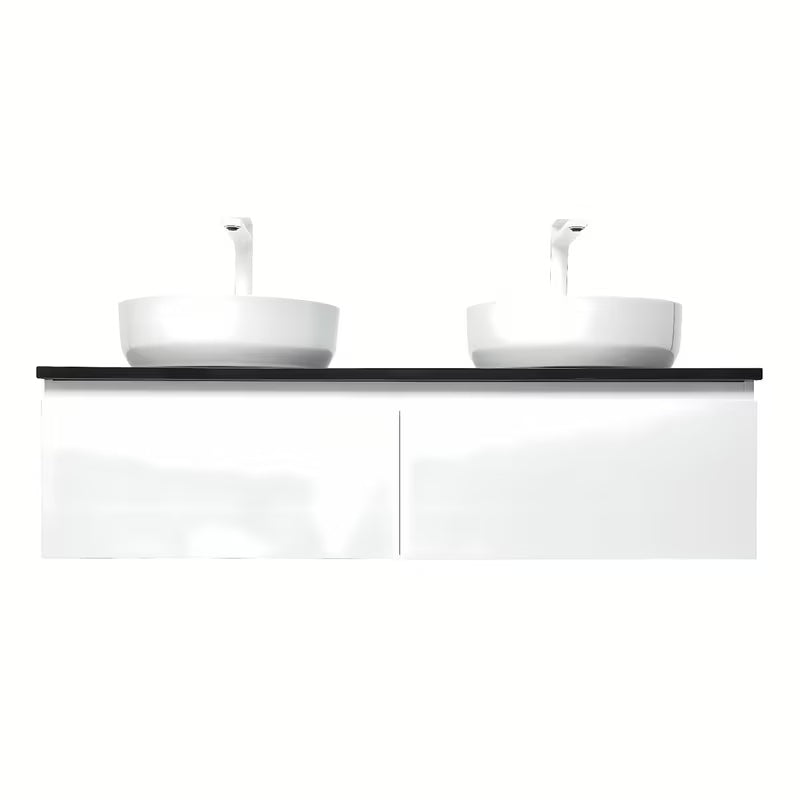 Viseća kupaonski ormarić SAT B-Way 119x45x30 cm u sjajnoj bijeloj boji s pokrovnom pločom