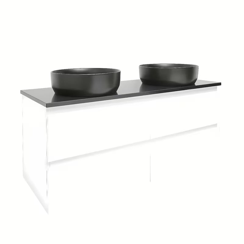 Viseća kupaonski ormarić SAT B-Way u bijeloj boji sa sjajnom završnom obradom s pokrovnom pločom