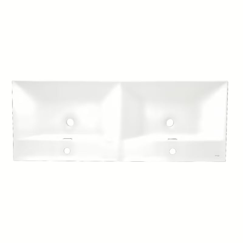 Namještajni dvostruki umivaonik SAT B-Way 121x46 cm u mat bijeloj boji s dva otvora pro slavinu