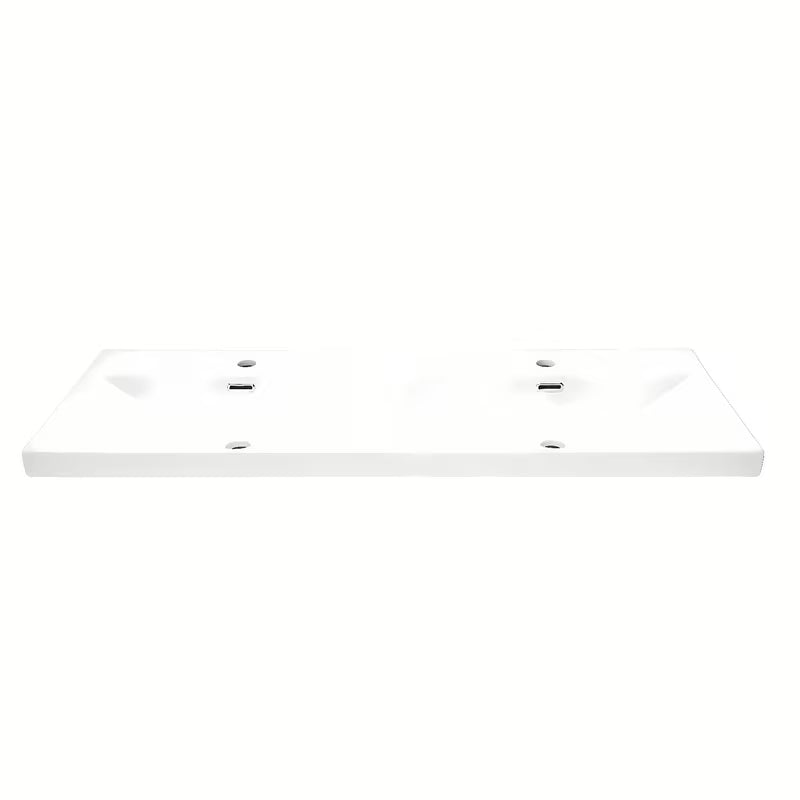 Bijeli keramički namještajni dvostruki umivaonik SAT B-Way s dva otvora pro slavinu i preljevom