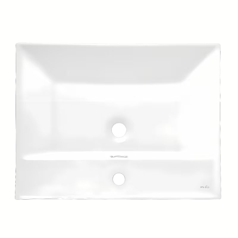 Bijeli sjajni keramički umivaonik za kupaonski ormarić SAT B-Way s sa središnjim otvorom pro slavinu i preljevom.