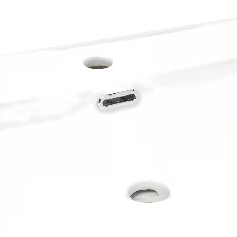 Bijeli keramički umivaonik za kupaonski ormarić SAT B-Way s preljevom i otvorom pro slavinu u sredini