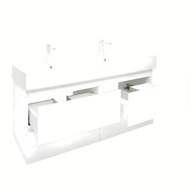 Viseća kupaonski ormarić s umivaonikom SAT B-Way u bijeloj boji, visoki sjaj