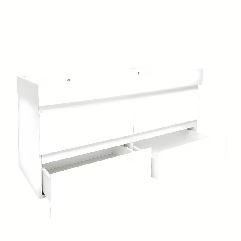 Viseća kupaonski ormarić s dvostrukim umivaonikom SAT B-Way u bijeloj boji s četiri ladice