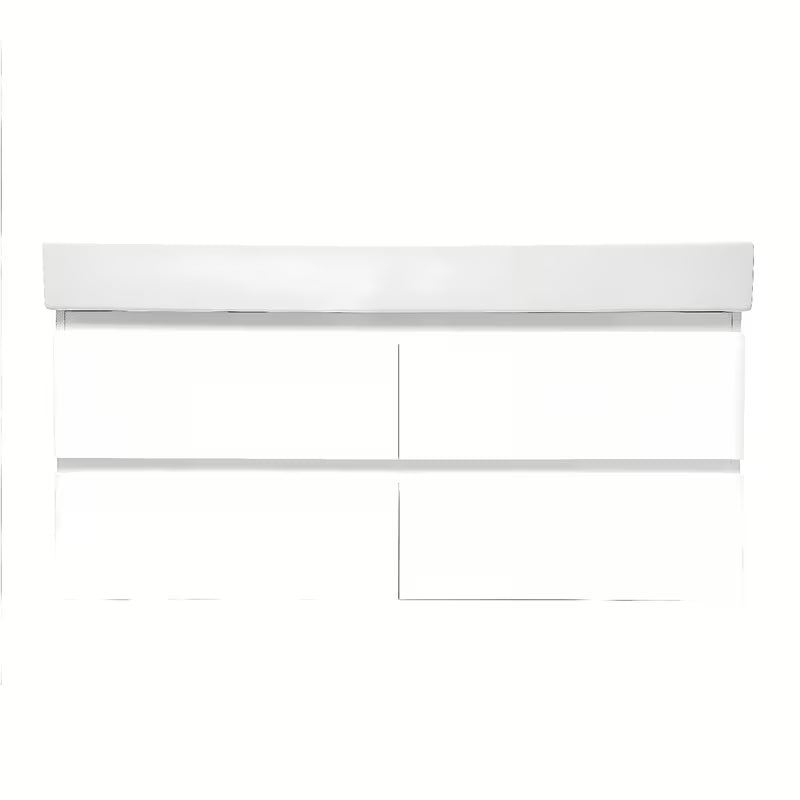 Viseća kupaonski ormarić s dvostrukim umivaonikom SAT B-Way u bijeloj boji s četiri ladice