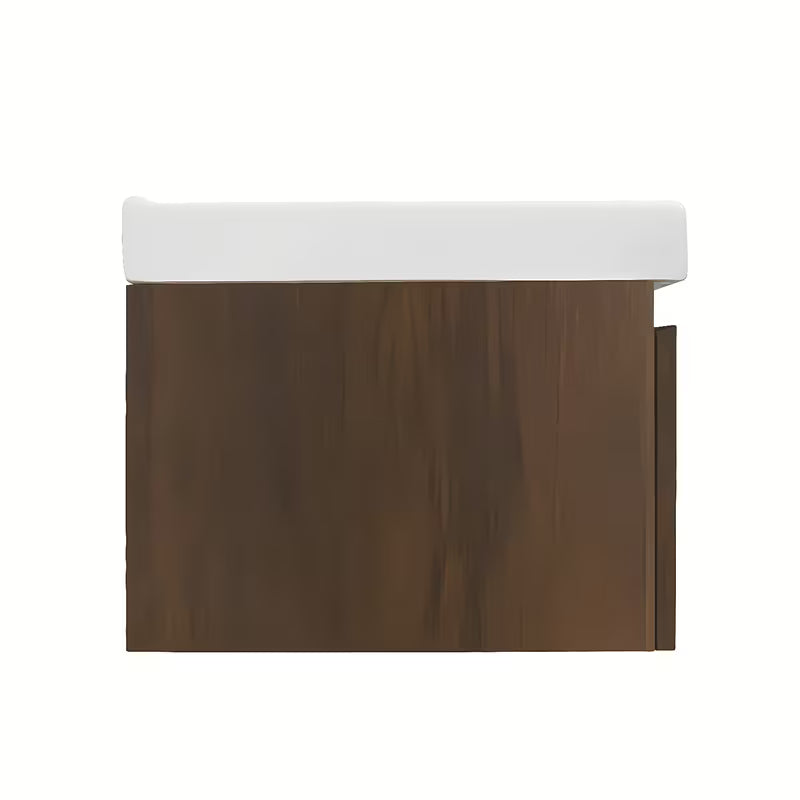 Viseća kupaonski ormarić s keramičkim umivaonikom SAT B-Way u dekoru oraha s mat površinom