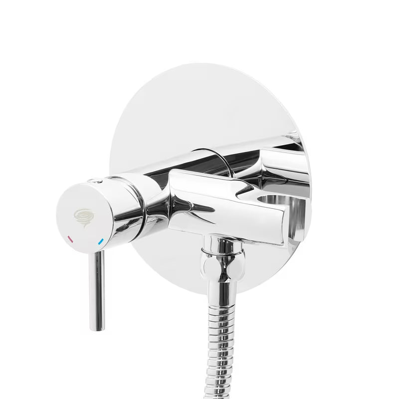 SAT Chrome podžbukna miješalica za bide u krom izvedbi s bide tušem i crijevom za tuš