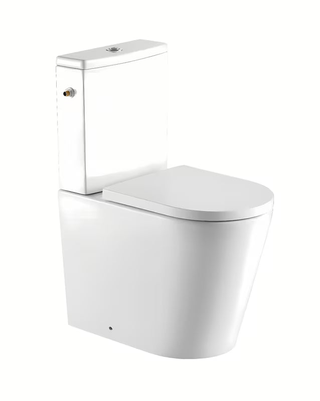 Bijeli samostojeći WC kombi SAT Brevis s vodokotlićem, WC daskom soft Close i vario odvodom