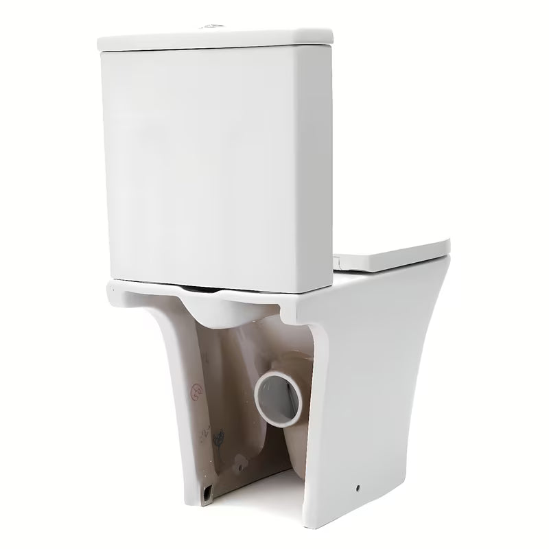 Bijeli samostojeći WC kombi SAT Brevis s vodokotlićem, WC daskom soft Close i dvokoličinskim ispiranjem