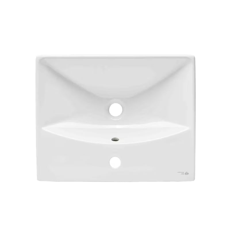 Bijeli viseće keramički umivaonik SAT Brevis 50,5x40 cm s preljevom i otvorom pro za slavinu u sredini