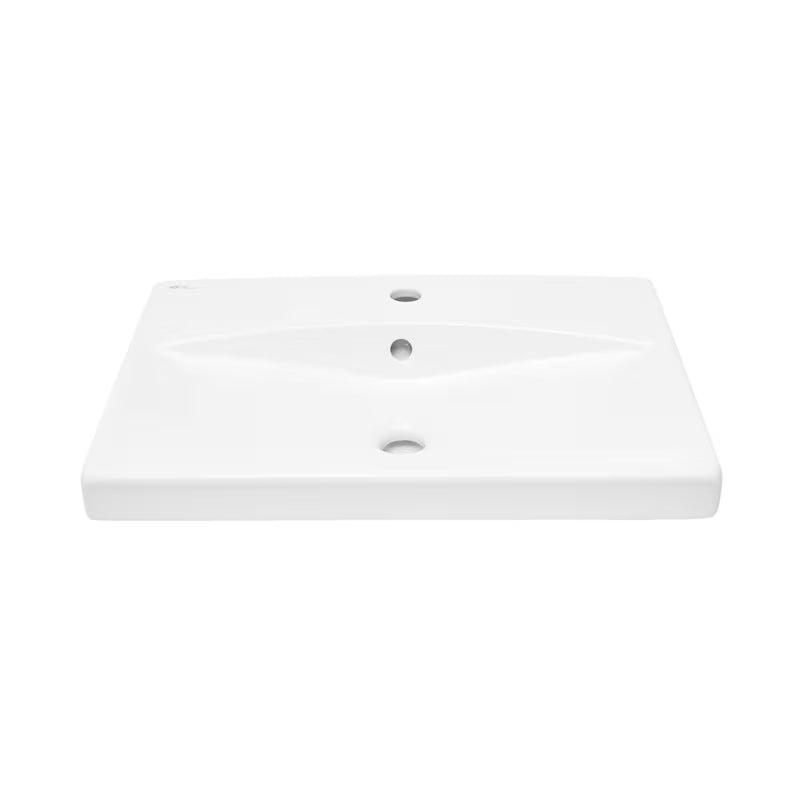 Bijeli viseće keramički umivaonik SAT Brevis 60x45 cm s preljevom i otvorom pro za slavinu