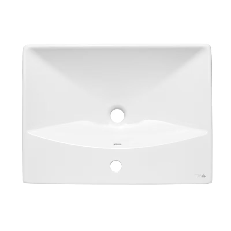 Bijeli viseće keramički umivaonik SAT Brevis 60x45 cm s preljevom i otvorom pro za slavinu