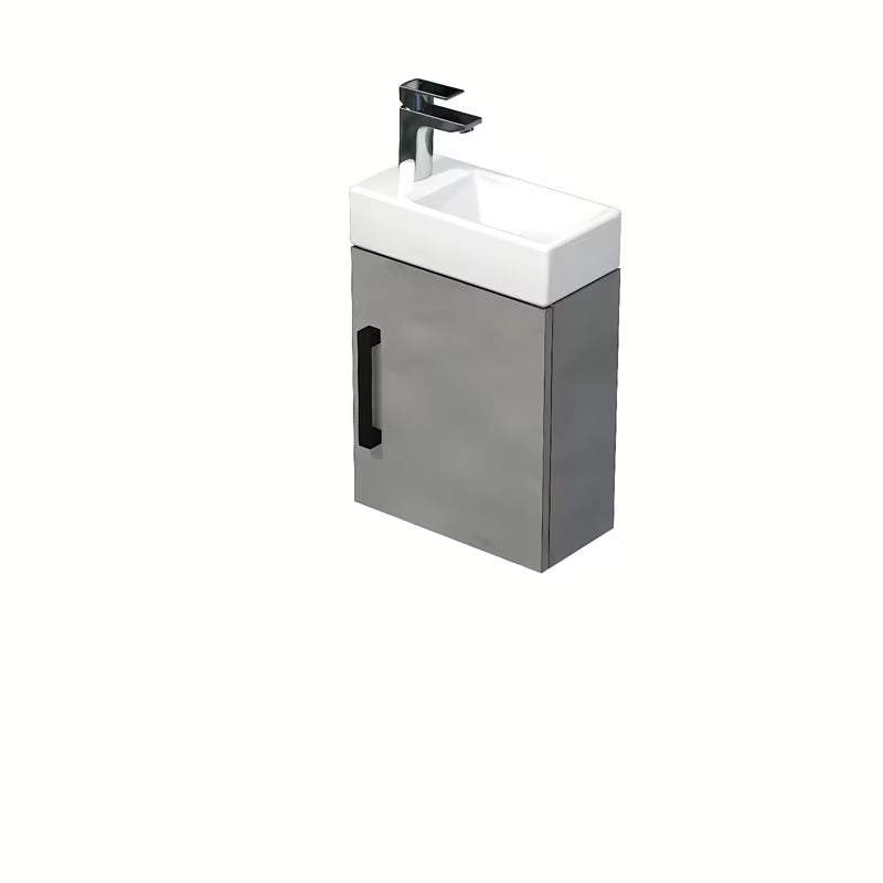 Viseća kupaonski ormarić SAT Cube Way s keramičkim umivaonikom u dekoru betona