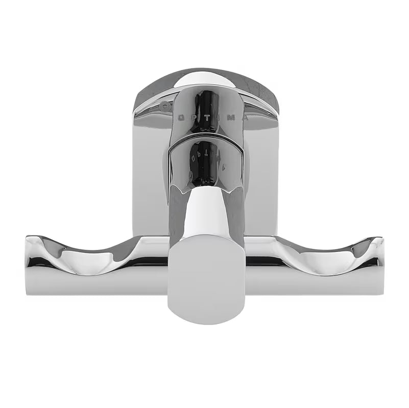 Zidni dvostruka kuka SAT Cube Way u krom izvedbi pro za vješanje ručnika, odjeće ili ogrtača.