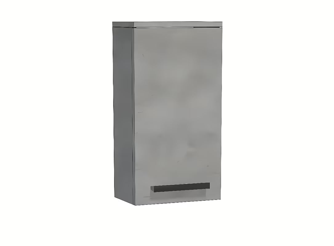 Niska viseća kupaonski ormarić SAT Cube Way u imitaciji betona 32,5x63x20 cm s kromiranim ručkicama