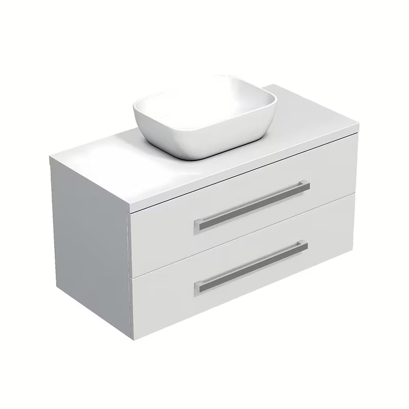 Viseća kupaonski ormarić SAT Cube Way s pokrovnom pločom u sjajno bijeloj boji 100x46x53 cm