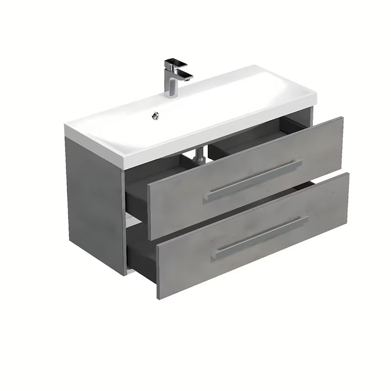 Viseća kupaonski ormarić s umivaonikom SAT Cube Way u dekoru imitacije betona 100x53x40 cm