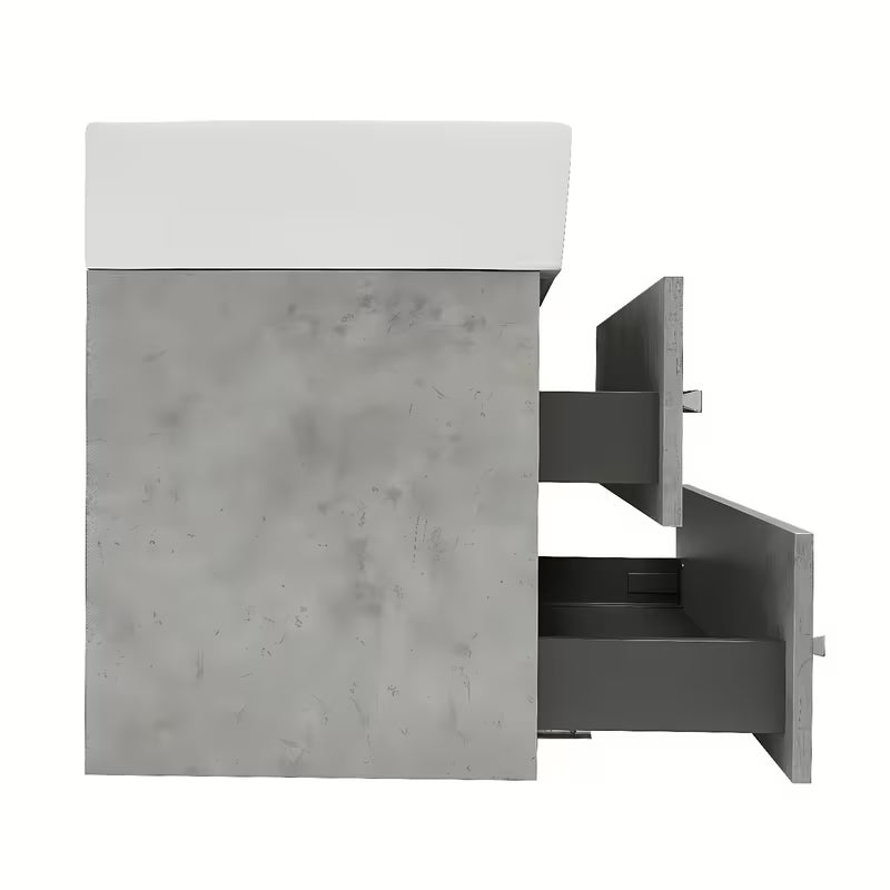 Viseća kupaonski ormarić s keramičkim umivaonikom SAT Cube Way 60x46 cm u dekoru betona