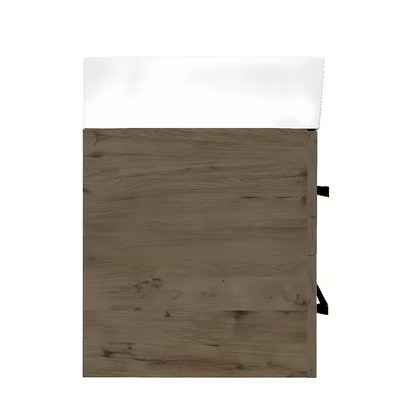 Viseća kupaonski ormarić s keramičkim umivaonikom SAT Cube Way u dekoru hrasta Wellington