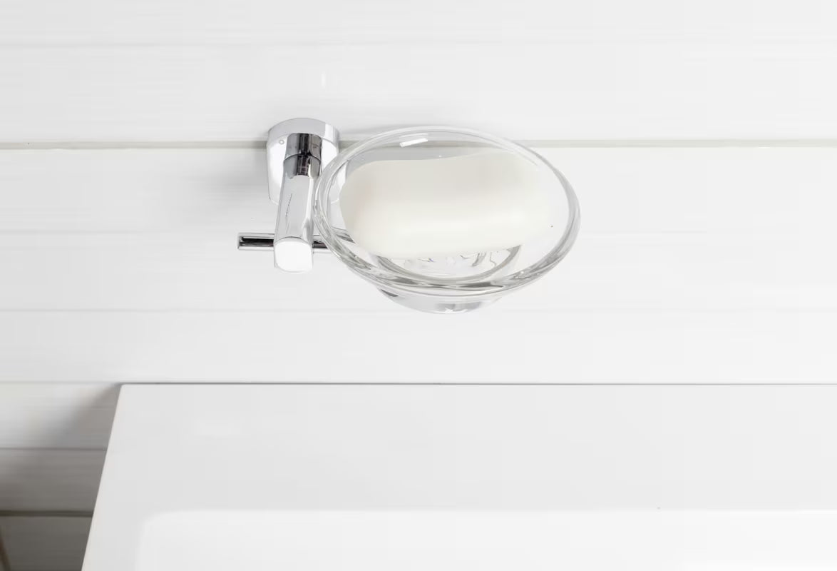 Zidna posuda za sapun SAT Cube Way pro za kruti sapun u izvedbi chrome