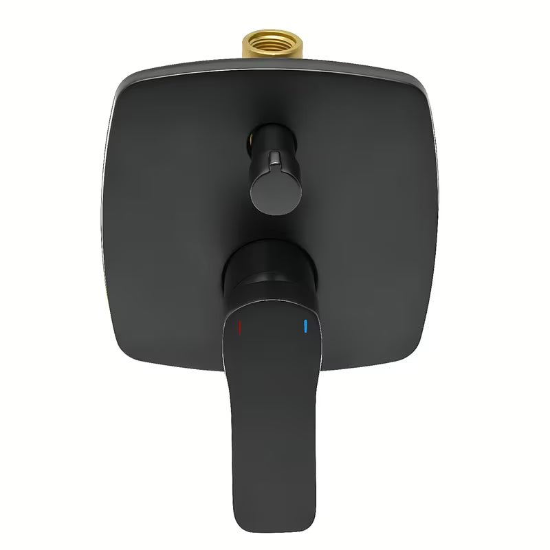 Podžbukna miješalica za tuš SAT Cube Way u crnoj mat izvedbi s modernim četvrtastim dizajnom