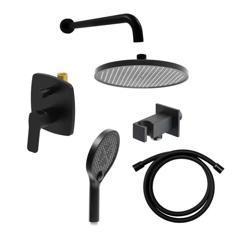 Podžbukni tuš sustav SAT Cube Way u crnoj mat boji s ručicom i tri funkcije