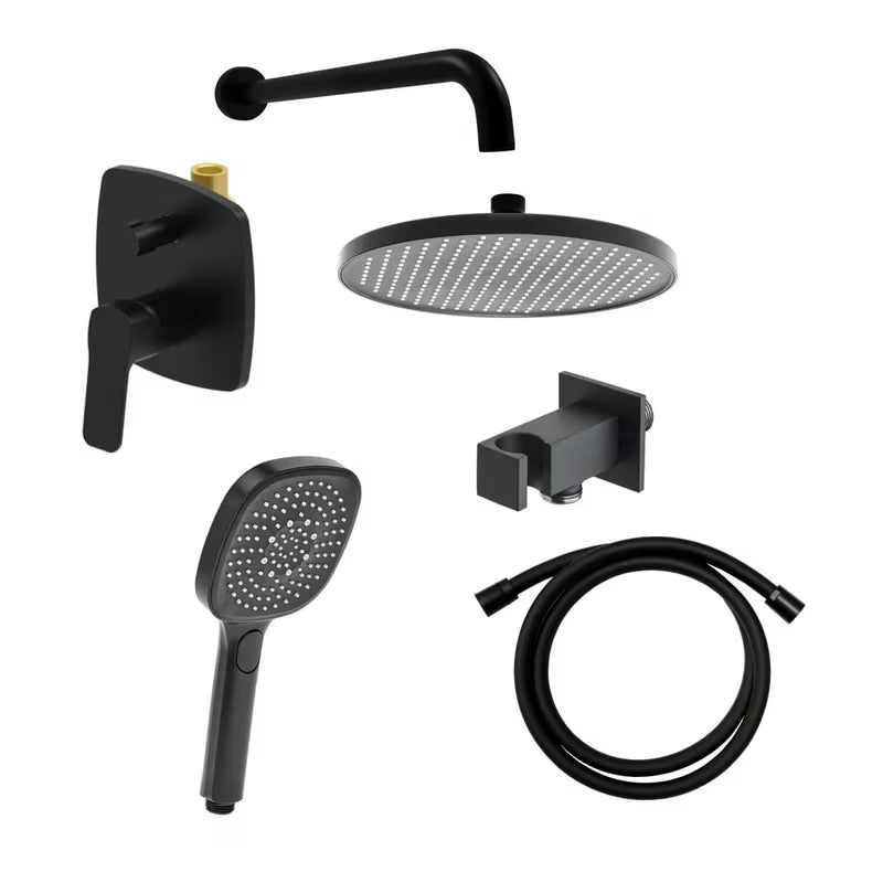 Podžbukni tuš sustav SAT Cube Way u crnoj mat boji s ručicom i tri funkcije