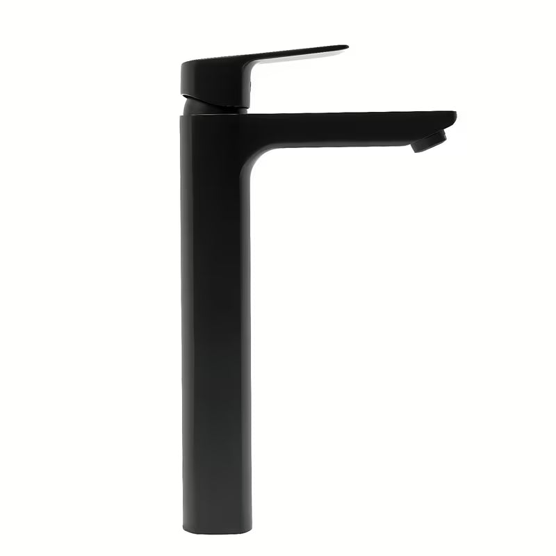 Visoka miješalica za Umivaonik SAT Cube Way u crnoj mat boji s polugom