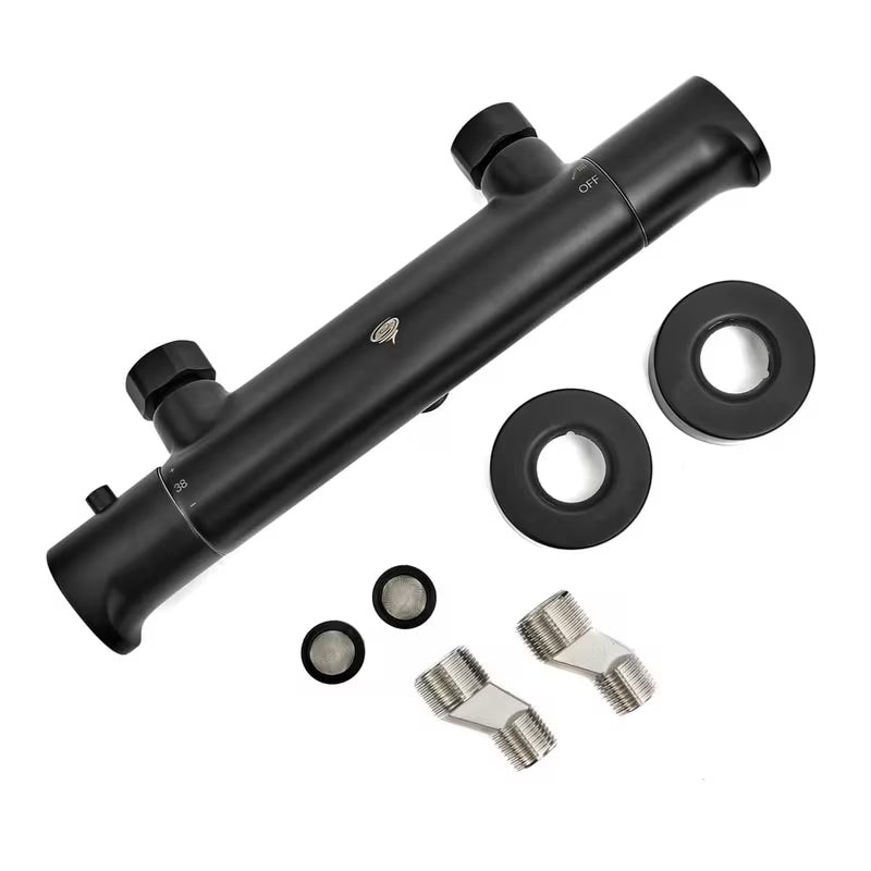 Termostatska miješalica za tuš SAT Dark u mat crnoj boji pro za zidnu montažu