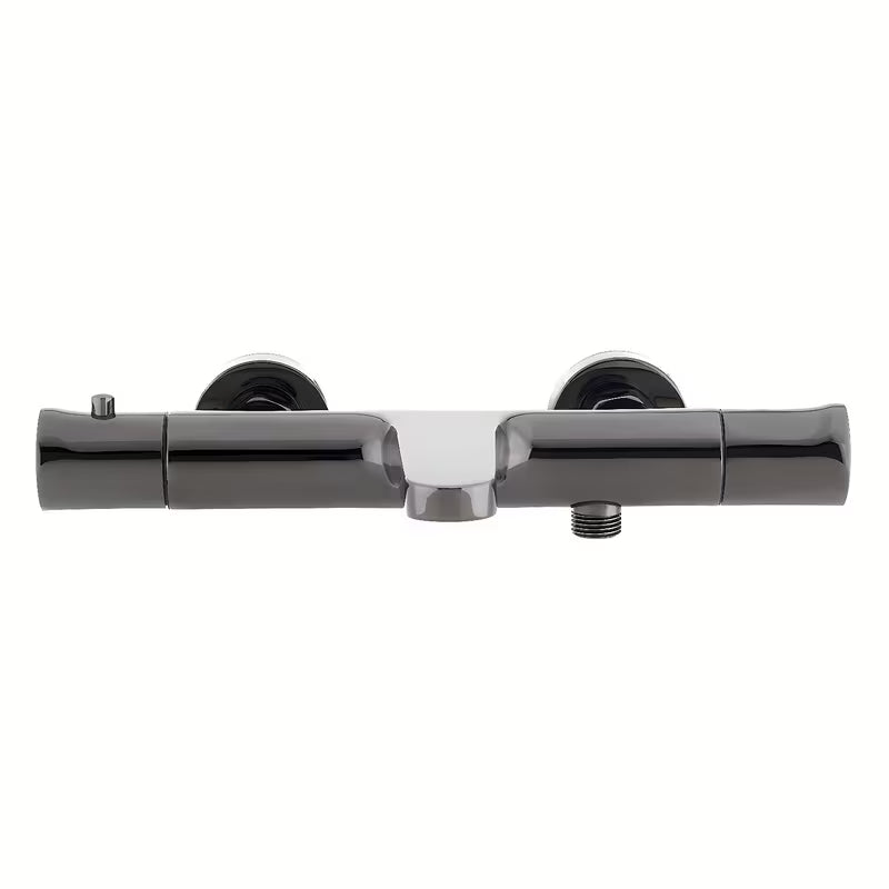 Termostatska zidna miješalica za kadu SAT Dark u mat izvedbi PVD gun metal bez tuš seta.