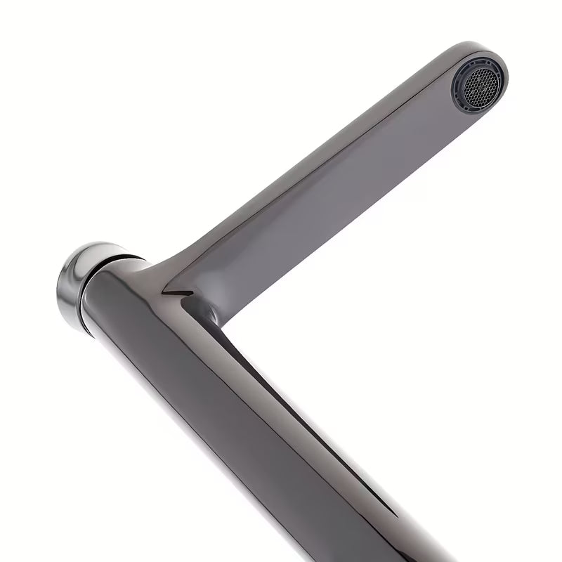 Visoka miješalica za Umivaonik SAT Dark u obradi PVD Gun Metal s ručicom bez odvoda.