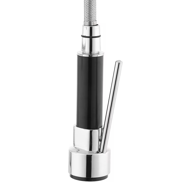 Kromirana miješalica za sudoper SAT Chrome s tušem, zakretnim izljevom i upravljanjem ručicom