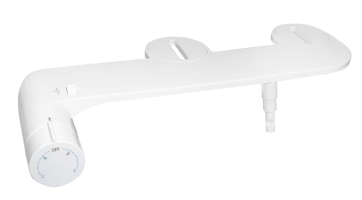 Bijelo bide sjedalo SAT Easybidet pro za ugradnju ispod WC daska bez priključka na struju.