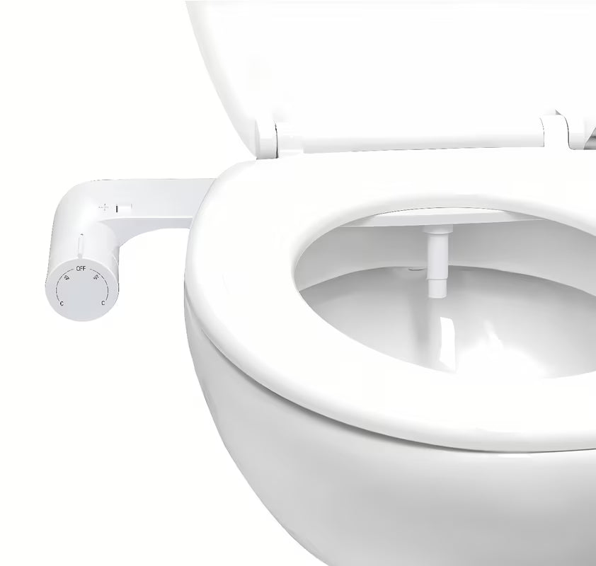 Bijelo bide sjedalo SAT Easybidet pro za ugradnju ispod WC daska bez priključka na struju.
