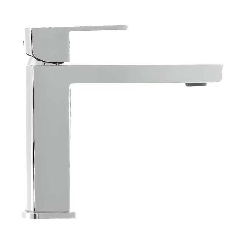 Jednoručna Baterija stojeća miješalica za umivaonik SAT Elements u izvedbi bijela i krom, bez odvoda.