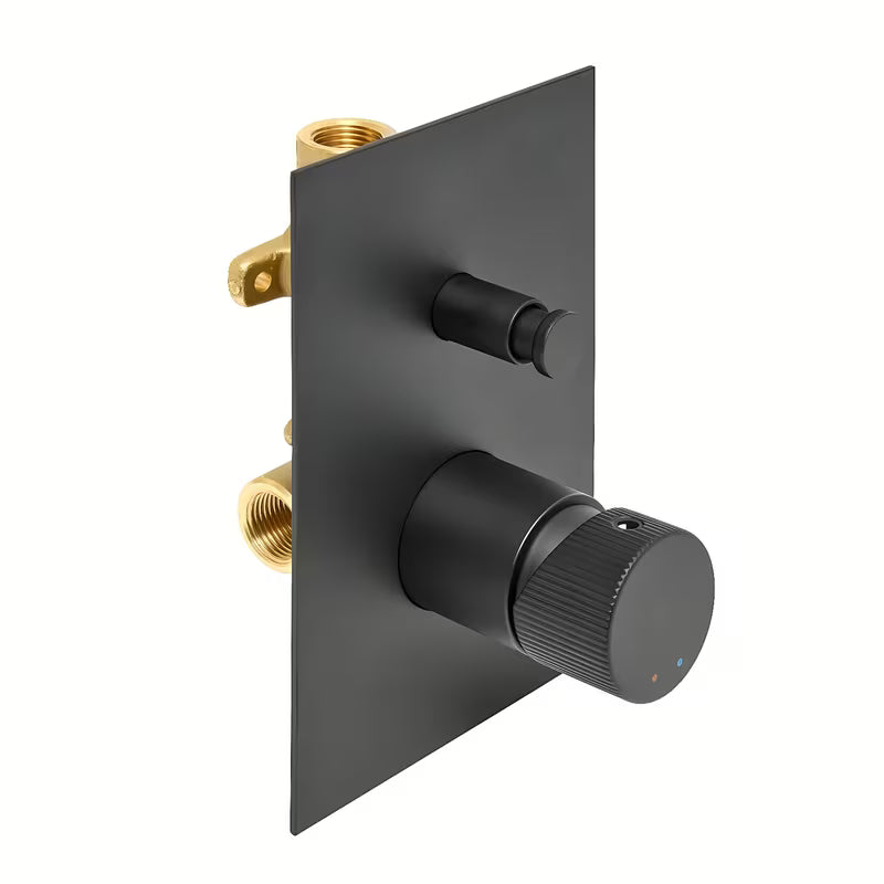 Podžbukna tuš i miješalica za kadu SAT Evolution u mat crnoj boji s ručicom