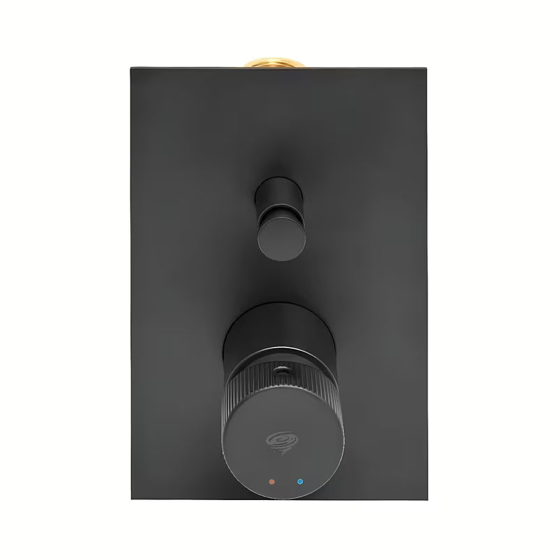 Podžbukna tuš i miješalica za kadu SAT Evolution u mat crnoj boji s ručicom