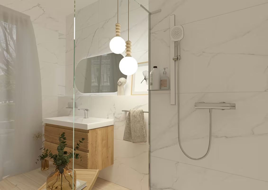 Kromirana jednoručna baterija miješalica za tuš SAT Evolution pro za zidnu montažu bez tuš seta.