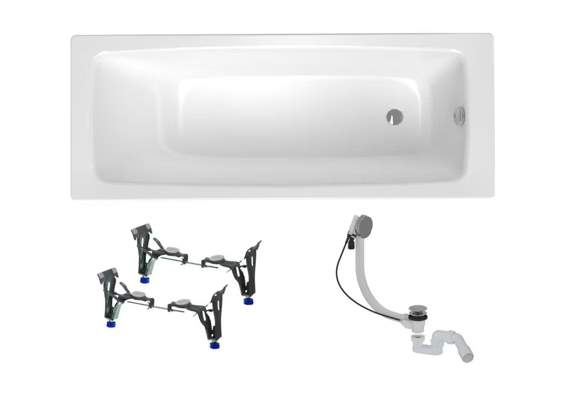 Pravokutna kada SAT Feel 170x75 cm od emajliranog čelika s lijevom i desnom orijentacijom