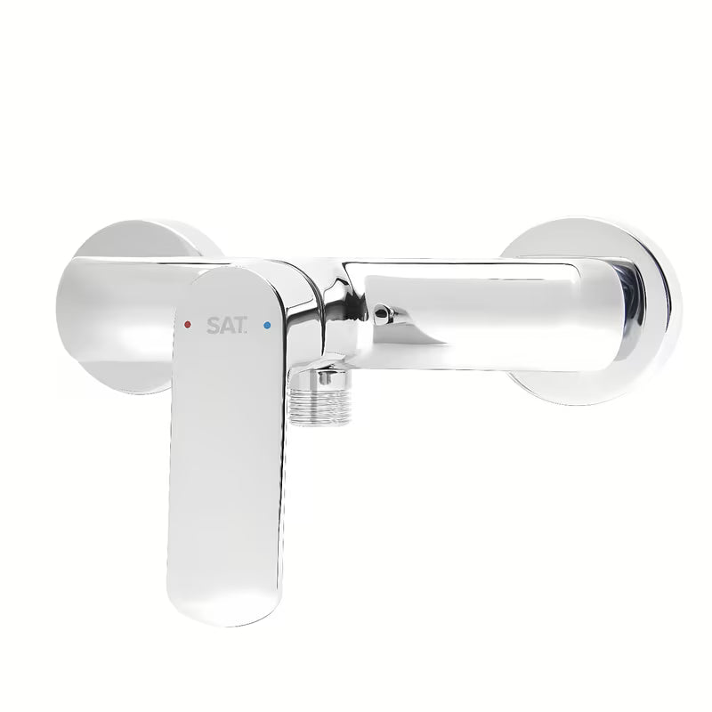 Zidna jednoručna baterija miješalica za tuš SAT Feel u kromiranoj izvedbi bez tuš seta.