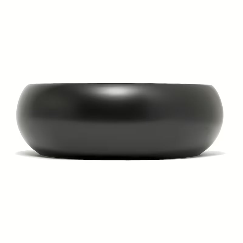 Okrugli keramički umivaonik na ploču SAT Feel u mat crnoj boji, promjer 36 cm