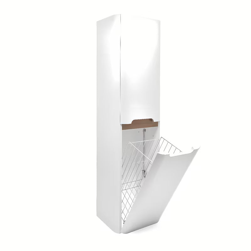 Bijeli mat visoka viseća kupaonski ormarić SAT Fusion 40x149x33 cm sa zaobljenim rubovima