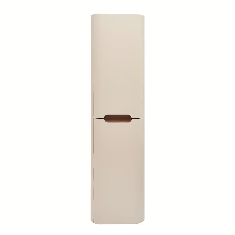 Visoka viseća kupaonski ormarić SAT Fusion u mat pješčano bež boji sa zaobljenim kutovima